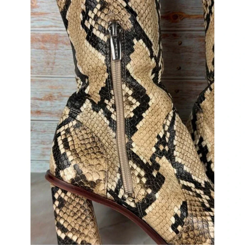 Vince Camuto Dreven Block-Heel Over-Knee Boots Vegan Snakeskin - Like New!!